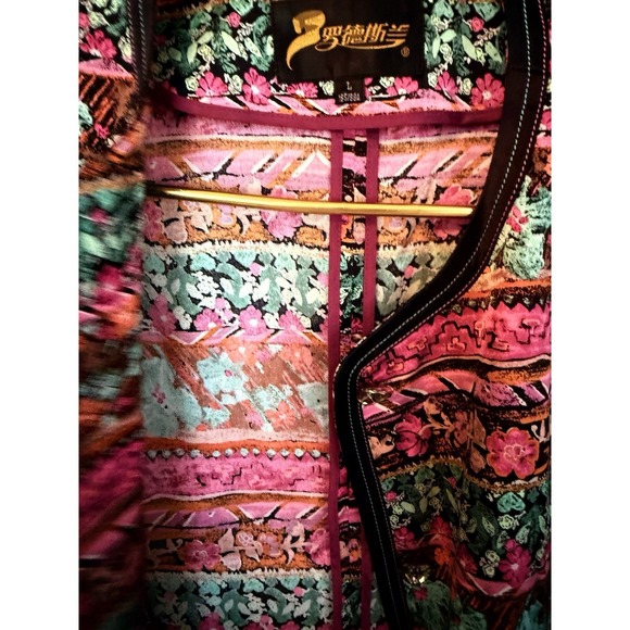 VTG Mulberry Silk Boutique Blouse with Jeweled Buttons Women's Size L - Picture 12 of 14